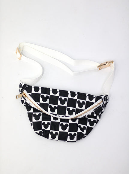Black Checkered Belt Bag