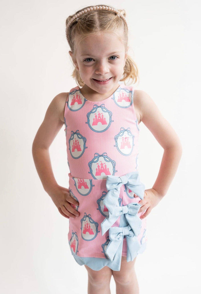 Pink Castle Bow Athletic Dress Set