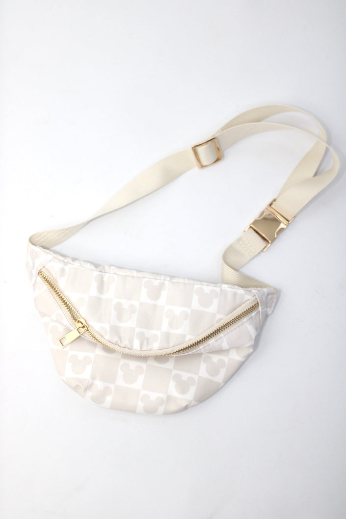 Neutral Checks Belt Bag