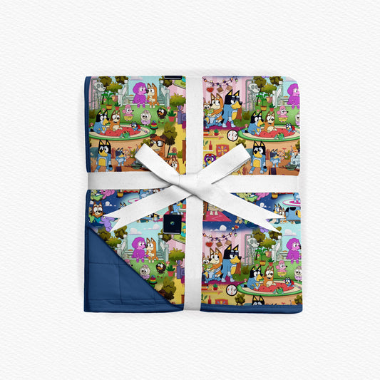 Dog Scenes Bamboo Blanket