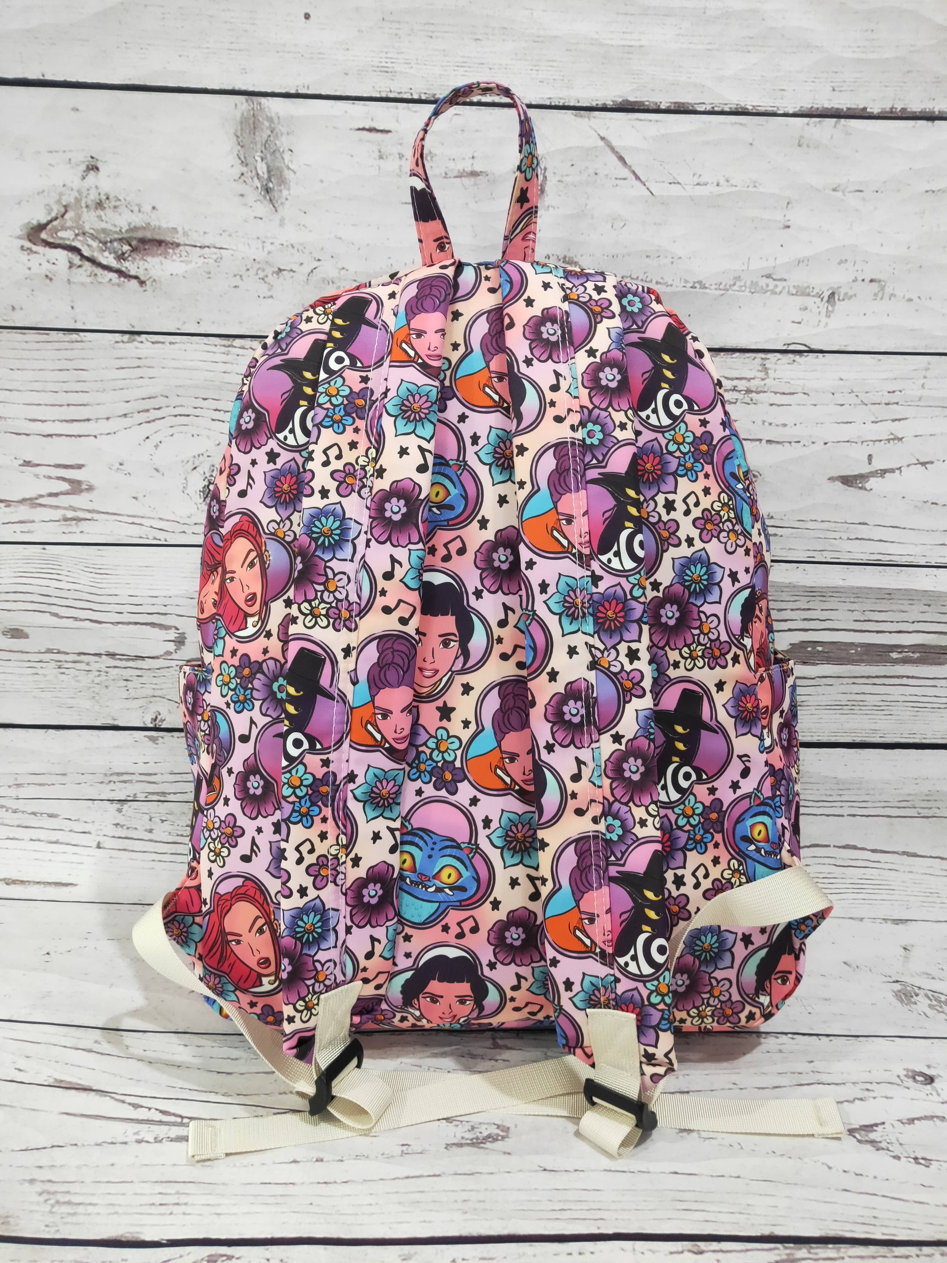 Flower Printed  Girls Book Backpack