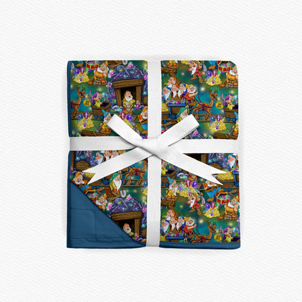 Bamboo blanket with miners on it. White back ground 