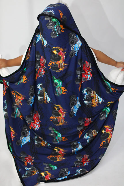 Monster Truck Bamboo Hooded Towel