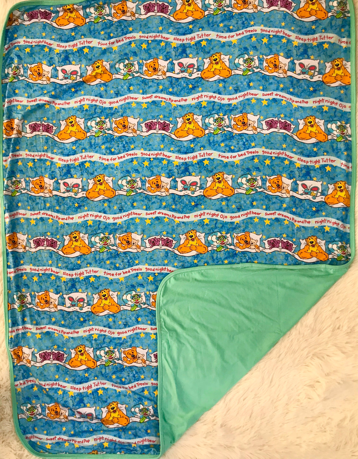 Blue Bear Double Layer Bamboo Blanket (different backing than the other)