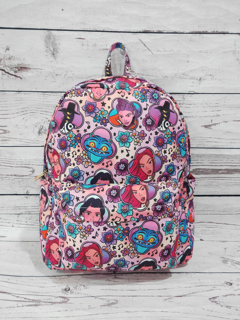 Flower Printed  Girls Book Backpack