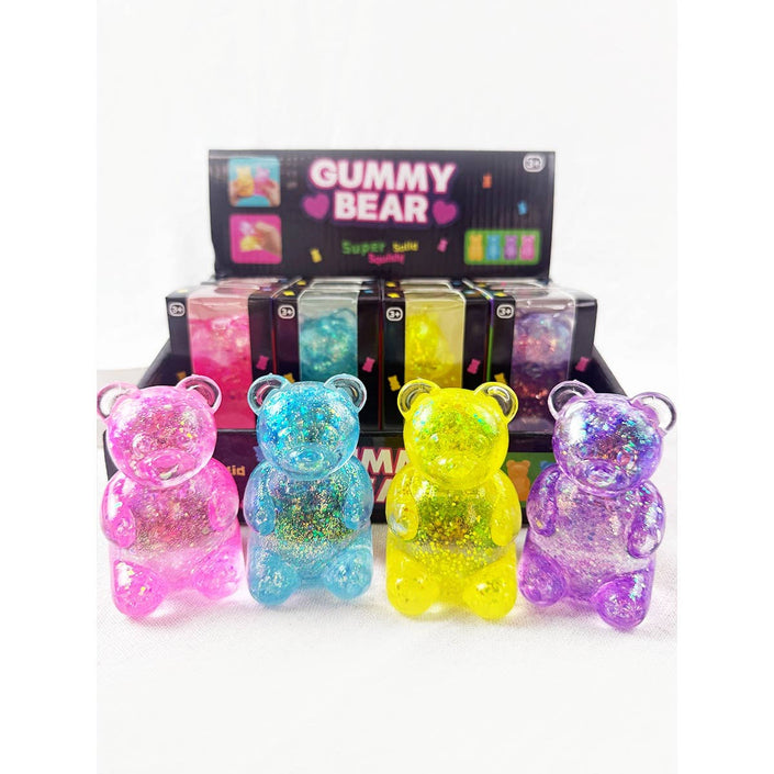 Glittered Gummy Bear Squishy Toy (random)